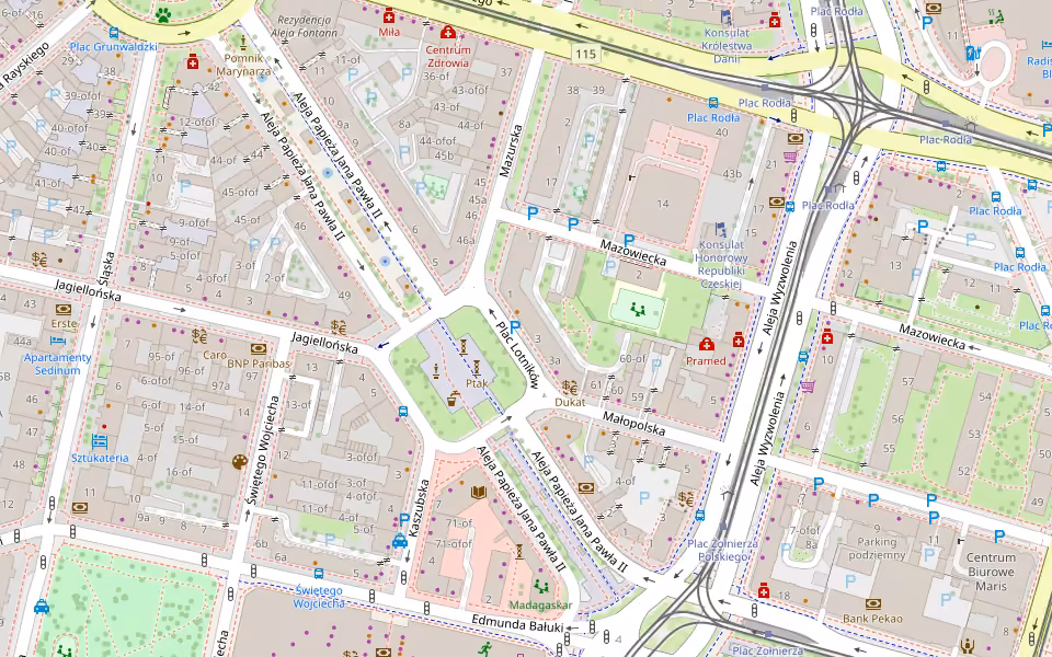 Mapa: Karczma Polska Pod Kogutem, plac Lotników 3 w Szczecinie